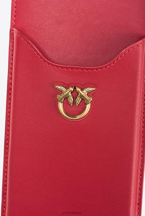 microlove maišeliai | DH06P1239 odinis išmaniojo telefono laikiklis Pinko granato raudonumo-antikvarinis auksas