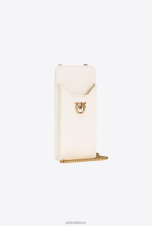 microlove maišeliai | DH06P1240 odinis išmaniojo telefono laikiklis Pinko baltas antikvarinis auksas