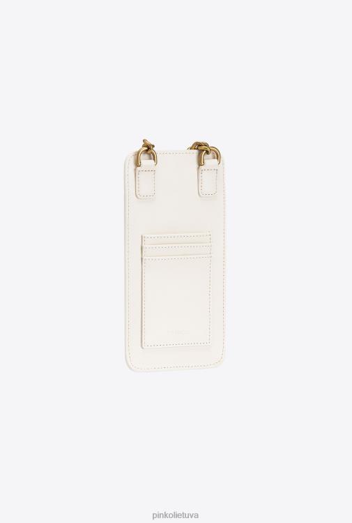 microlove maišeliai | DH06P1242 odinis išmaniojo telefono laikiklis Pinko baltas antikvarinis auksas
