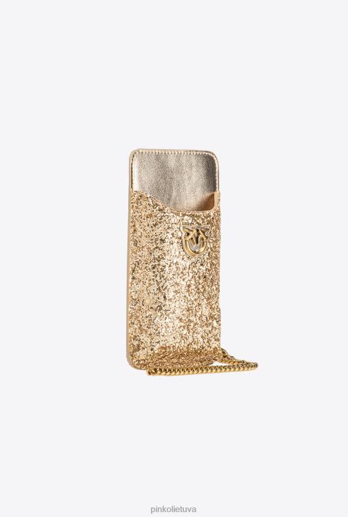 microlove maišeliai | DH06P1244 blizgantis išmaniojo telefono laikiklis Pinko senovinis auksas