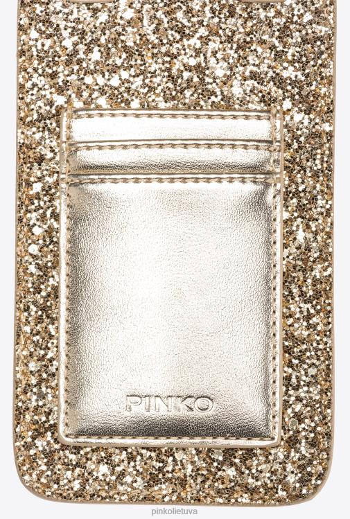 microlove maišeliai | DH06P1244 blizgantis išmaniojo telefono laikiklis Pinko senovinis auksas