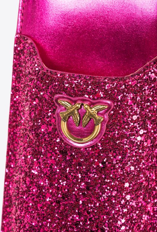 microlove maišeliai | DH06P1245 blizgantis išmaniojo telefono laikiklis Pinko rožinis-senovinis auksas