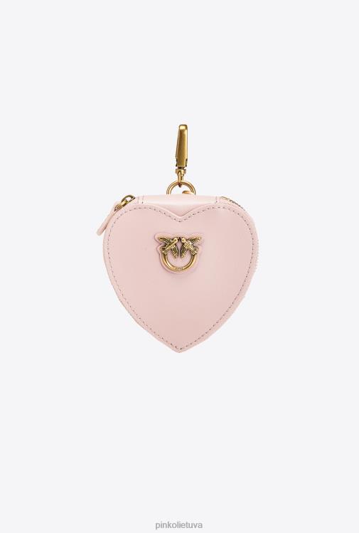 microlove maišeliai | DH06P1248 širdies formos žavesys su veidrodžiu Pinko dulkėtas rausvas senovinis auksas
