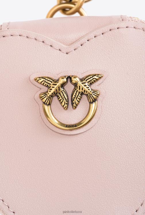 microlove maišeliai | DH06P1248 širdies formos žavesys su veidrodžiu Pinko dulkėtas rausvas senovinis auksas