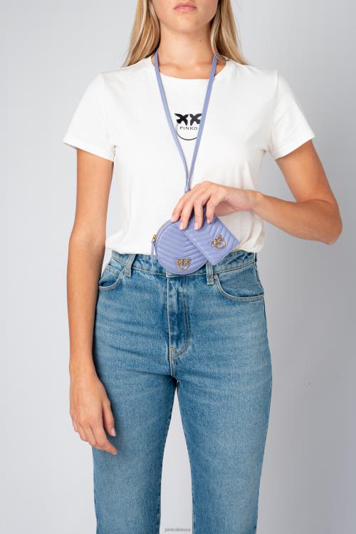 microlove maišeliai | DH06P1252 karoliai mini meilės krepšys chevron Pinko levandos-senovinis auksas