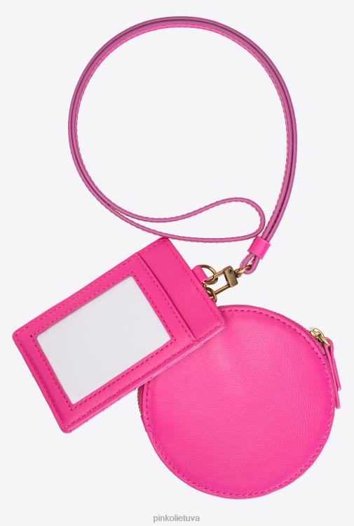 microlove maišeliai | DH06P1253 karoliai mini meilės krepšys chevron Pinko fuksijos – antikvarinis auksas