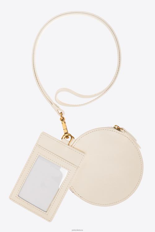 microlove maišeliai | DH06P1259 odiniai kaklo maišeliai Pinko baltas antikvarinis auksas