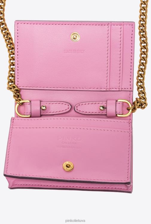 sankabos krepšiai | DH06P1177 Galleria vaivorykštė kortelių laikiklis per petį Pinko vaivorykštis rožinis-antikvarinis auksas