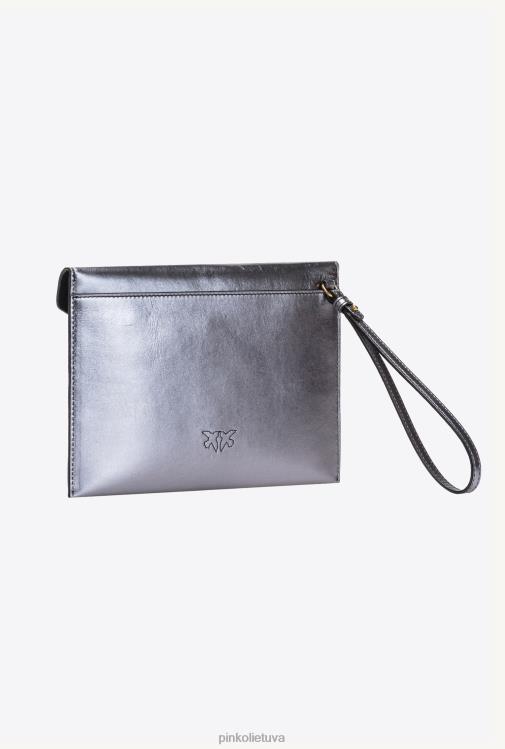 sankabos krepšiai | DH06P1202 laminuotas plokščias krepšys Pinko sidabras-antikvarinis auksas