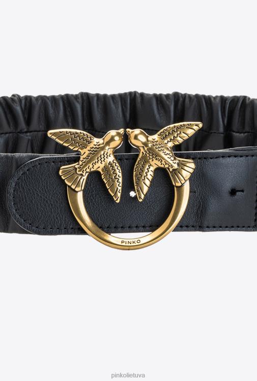 diržai | DH06P1048 austas meilės paukščių diržas Pinko juodas-antikvarinis auksas