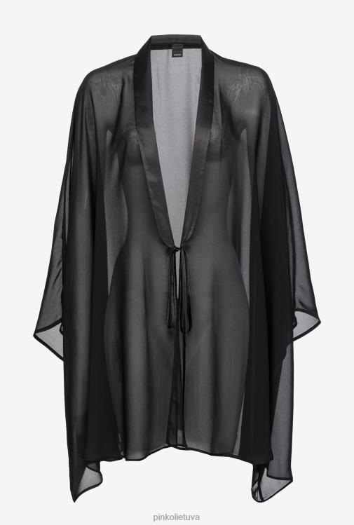 gūžteli pečiais | DH06P1265 šifonas gūžteli pečiais Pinko limuzinas juodas