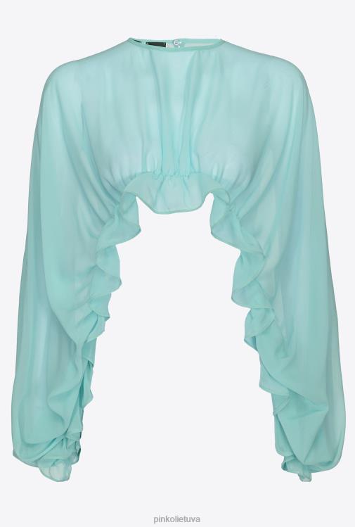 gūžteli pečiais | DH06P627 susiraukšlėjęs pečiais Pinko nilo mėlyna