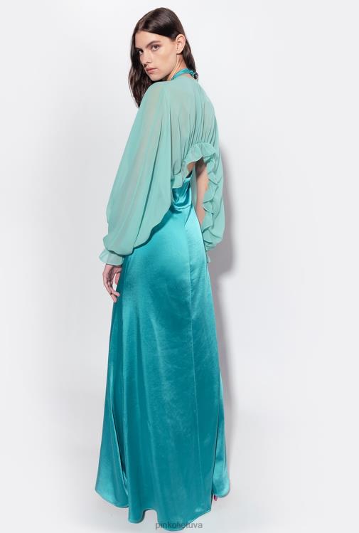 gūžteli pečiais | DH06P627 susiraukšlėjęs pečiais Pinko nilo mėlyna