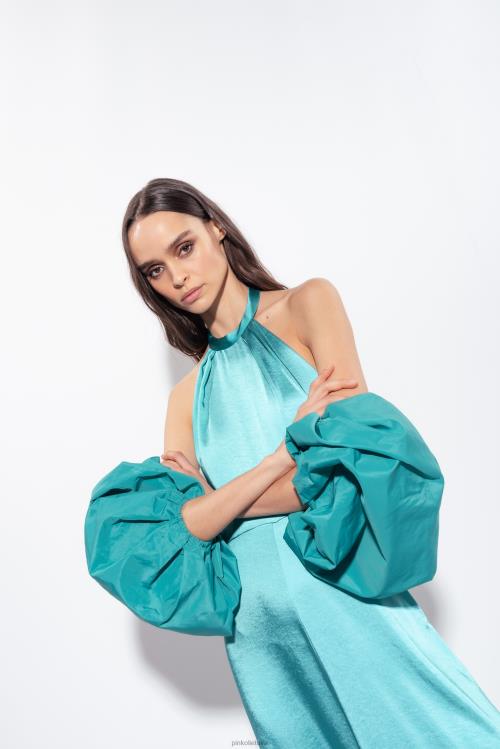 gūžteli pečiais | DH06P629 taftas gūžteli pečiais Pinko mėlyna