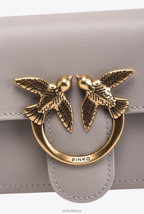 piniginės | DH06P1124 meilės krepšys tiesiog piniginė Pinko pingvinas pilkai antikvarinis auksas