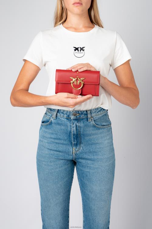 piniginės | DH06P1126 lovebag tiesiog piniginė Pinko rubino raudonumo – antikvarinis auksas