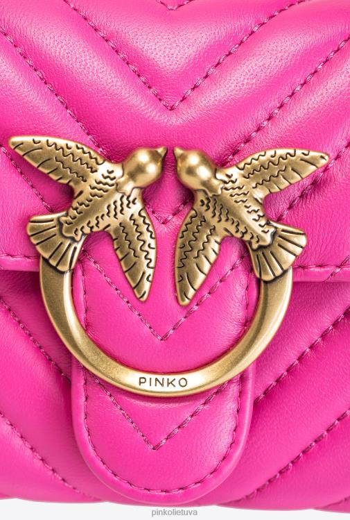 piniginės | DH06P1131 meilės krepšys chevron piniginė Pinko fuksijos – antikvarinis auksas