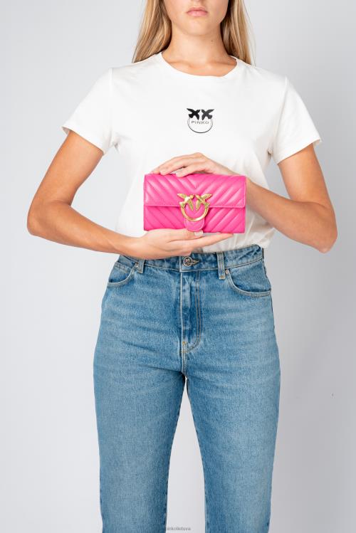 piniginės | DH06P1131 meilės krepšys chevron piniginė Pinko fuksijos – antikvarinis auksas