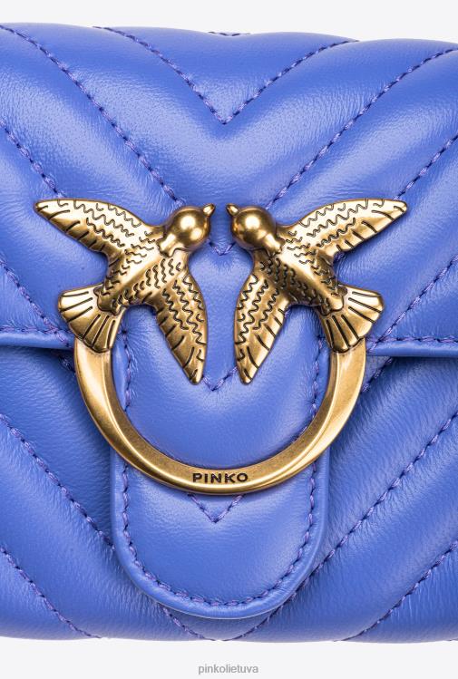 piniginės | DH06P1134 meilės krepšys vienas piniginės ševronas Pinko korsikos mėlynas-antikvarinis auksas