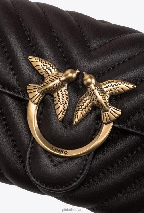 piniginės | DH06P1135 meilės krepšys vienas piniginės ševronas Pinko labai tamsiai rudai senovinio aukso