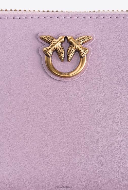 piniginės | DH06P1143 kvadratinė odinė rankinė su užtrauktuku Pinko vilkdalgis-senovinis auksas