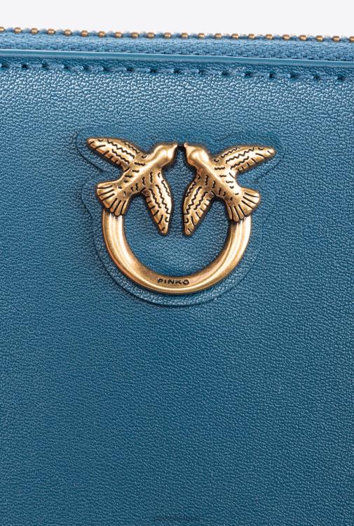 piniginės | DH06P1144 kvadratinė odinė rankinė su užtrauktuku Pinko žalsvai melsvai antikvarinis auksas