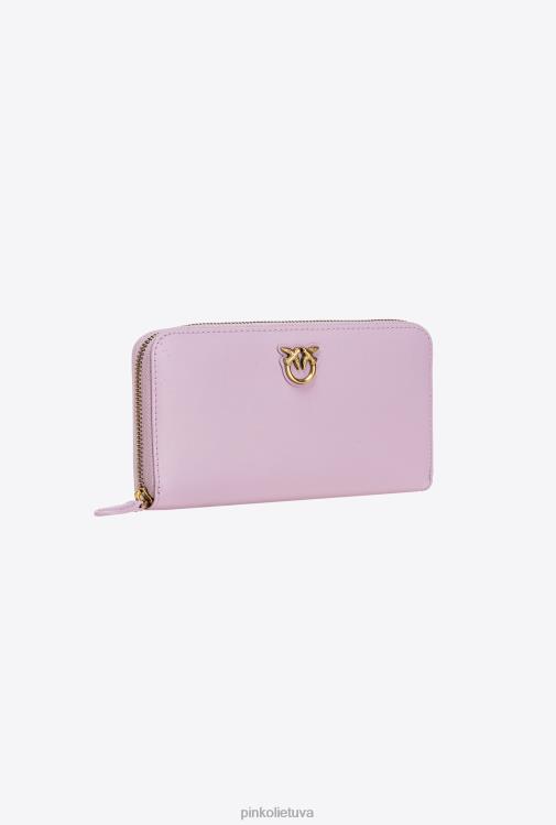 piniginės | DH06P1150 odinė piniginė su užtrauktuku Pinko vilkdalgis-senovinis auksas