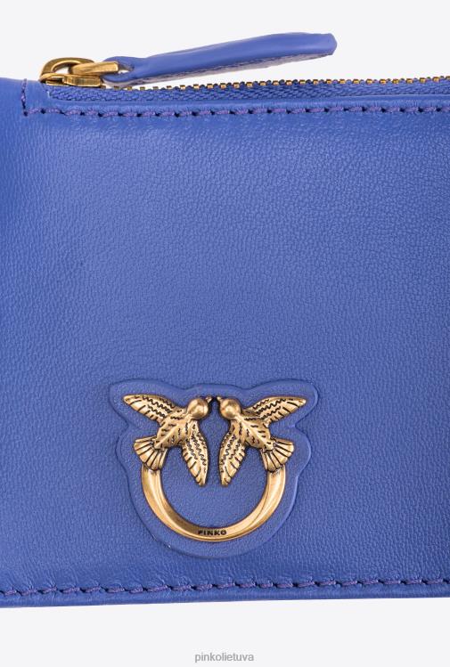 piniginės | DH06P1163 kortelių laikiklis su užtrauktuku ševrono raštais Pinko korsikos mėlynas-antikvarinis auksas