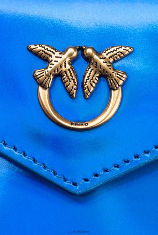 piniginės | DH06P1169 Galleria vaivorykštis plokščias kortelių laikiklis Pinko vaivorykštis mėlynas-antikvarinis auksas