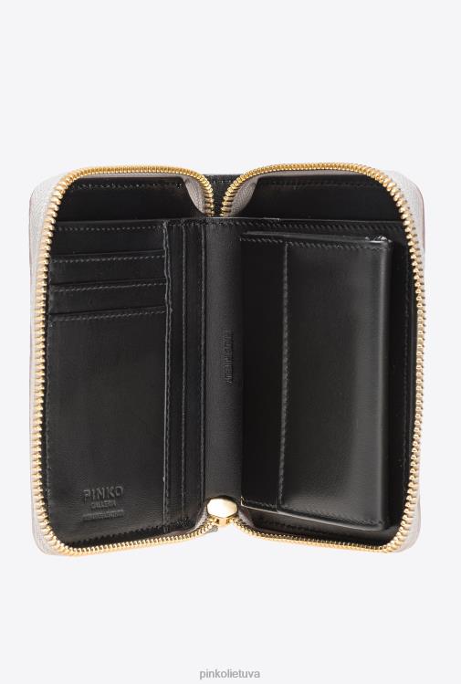piniginės | DH06P1176 galleria margaspalvė roplio odos piniginė su užtrauktuku Pinko įvairiaspalvis blizgus auksas